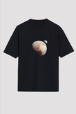 Plüton Fotoğraf Baskılı Unisex Oversize Tişört - Tshirt