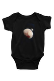 Plüton Fotoğraf Baskılı Unisex  Siyah Bebek Body - Zıbın