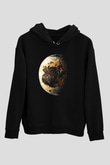 Plüton Siyah Unisex Hoodie