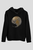 Plüton Siyah Unisex Hoodie
