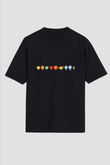 Plüton Siyah Unisex Oversize Tişört T-Shirt