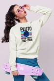 Plütonu Unutma Baskılı Unisex Ekru Sweatshirt
