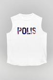 Polis Beyaz Unisex Kolsuz Tişört