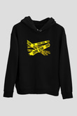 Polis Siyah Unisex Kapşonlu Sweatshirt