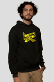 Polis Siyah Unisex Kapşonlu Sweatshirt