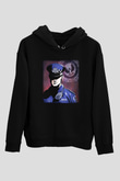 Polis Siyah Unisex Kapşonlu Sweatshirt