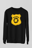 Polis Siyah Unisex Sweatshirt