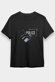 Polis Siyah Unisex Tişört T-Shirt - TişörtFabrikası