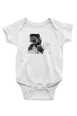 Pop Smoke Baskılı Beyaz Unisex Bebek Body - Zıbın