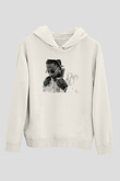 Pop Smoke Baskılı Beyaz Unisex Kapüşonlu Sweatshirt