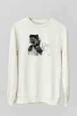 Pop Smoke Baskılı Beyaz Unisex Sweatshirt