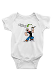 Popeye Baskılı Beyaz Unisex Bebek Body - Zıbın