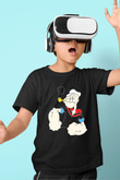 Popeye Baskılı Siyah Unisex Çocuk Tişört