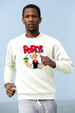 Popeye Beyaz Unisex Sweatshirt