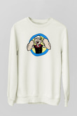 Popeye Beyaz Unisex Sweatshirt