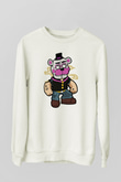 Popeye Freddy Baskılı Unisex Beyaz Sweatshirt