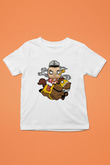Popeye Jockey Baskılı Beyaz Unisex Çocuk Tişört