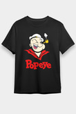 Popeye Siyah Unisex Tişört