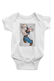 Popeye Temel Reis BaskılıBeyaz  Bebek Body - Zıbın