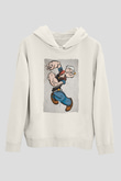 Popeye Temel ReisBeyaz  Unisex Hoodie