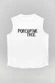 Porcupine Tree Baskılı Beyaz Unisex Kolsuz Tişört - Tshirt