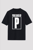 Portishead Baskılı Unisex Siyah Oversize Tişört - Tshirt