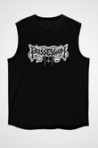 Possessed Baskılı Unisex Siyah Kolsuz Tişört - Tshirt