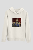 Post Malone Baskılı Unisex Beyaz Kapüşonlu Sweatshirt