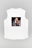 Post Malone Baskılı Unisex Beyaz Kolsuz Tişört