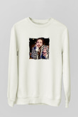 Post Malone Baskılı Unisex Beyaz Sweatshirt