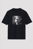 Post Malone Baskılı Unisex Oversize Siyah Tişört