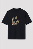 Post Malone Baskılı Unisex Oversize Siyah Tişört