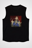 Post Malone Baskılı Unisex Siyah Kolsuz Tişört
