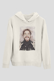 Post Malone Beyaz Unisex Kapüşonlu Sweatshirt