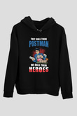 Postacı Siyah Unisex Kapüşonlu Sweatshirt