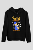 Postacı Siyah Unisex Kapüşonlu Sweatshirt