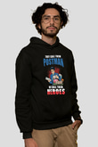 Postacı Siyah Unisex Kapüşonlu Sweatshirt