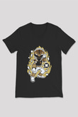Power Ranger Baskılı Siyah Unisex V Yaka Tişört