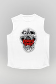 Power Trip Baskılı Beyaz Unisex Kolsuz Tişört - Tshirt