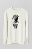 Power Trip Baskılı Beyaz Unisex Sweatshirt