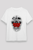 Power Trip Baskılı Unisex Beyaz Tişört - Tshirt