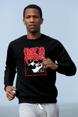 Power Trip Baskılı Unisex Siyah Sweatshirt