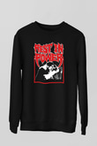 Power Trip Baskılı Unisex Siyah Sweatshirt