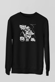 Power Trip Baskılı Unisex Siyah Sweatshirt