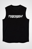 Powerwolf Baskılı Unisex Siyah Kolsuz Tişört - Tshirt