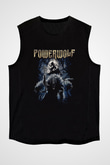 Powerwolf Baskılı Unisex Siyah Kolsuz Tişört - Tshirt