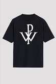 Powerwolf Baskılı Unisex Siyah Oversize Tişört - Tshirt