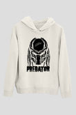 Predator Beyaz Unisex Kapşonlu Sweatshirt