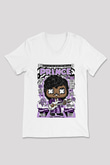 Prince Baskılı Unisex Beyaz V Yaka Tişört