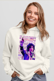 Prince Beyaz Unisex Kapüşonlu Sweatshirt